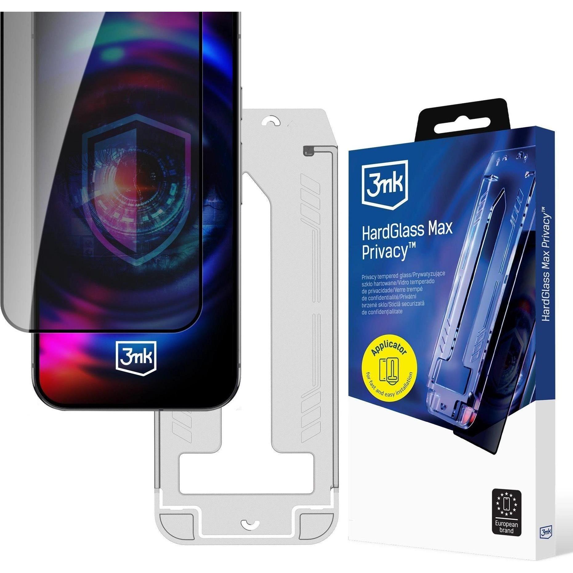 3MK Apple iPhone 15/16 - Hardglass Max Privacy (Apple iPhone 15, Apple iPhone 16), Pellicola protettiva smartphone, Trasparente
