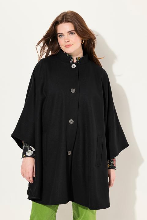 Actual product image Ulla Popken Cape-Style Button Close Poncho (50, 52, 54, 56)