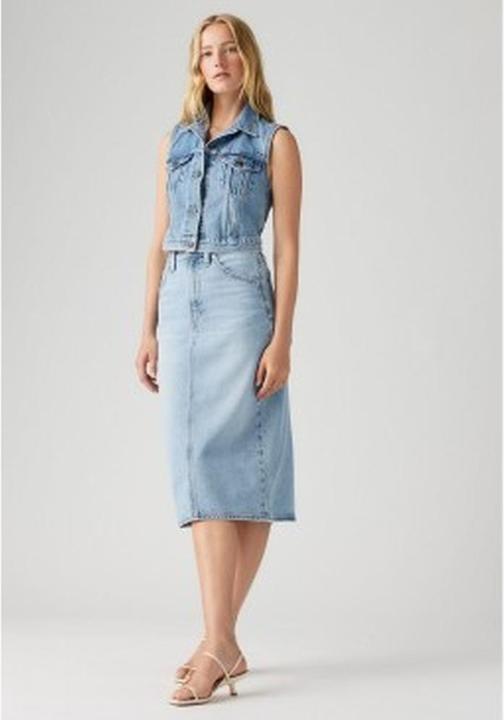 Actual product image Levis HR Back Slit Skirt Riveting Clean Hem (40)