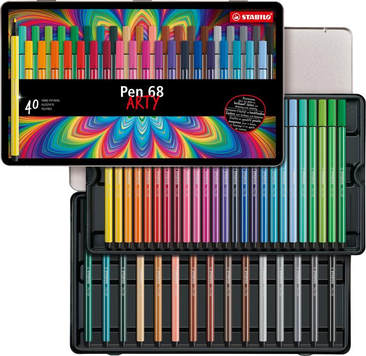 Productafbeelding STABILO Pen 68 Premium viltstift (Veelkleurig, 40 x)