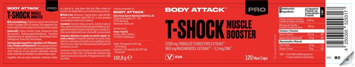 Nutritional values and ingredients Body Attack T-Shock (90 Caps) (90 Piece, Capsules)