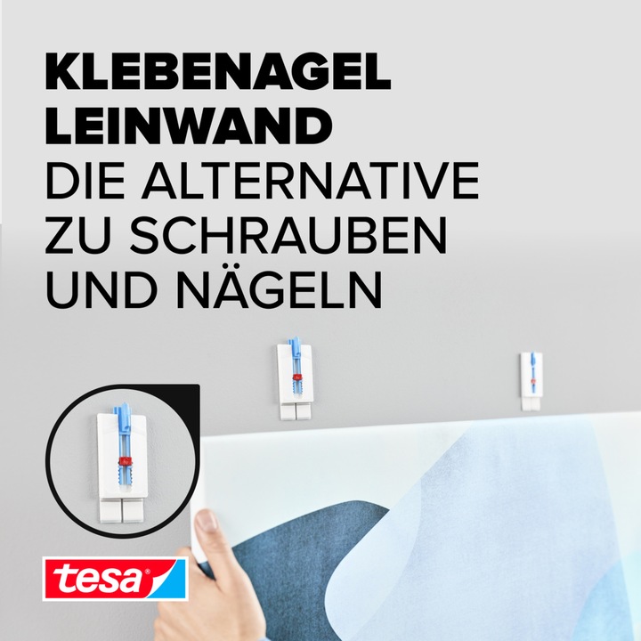 Actual product image tesa Canvas Adhesive Nail Wallpaper & Plaster Height Adjustable