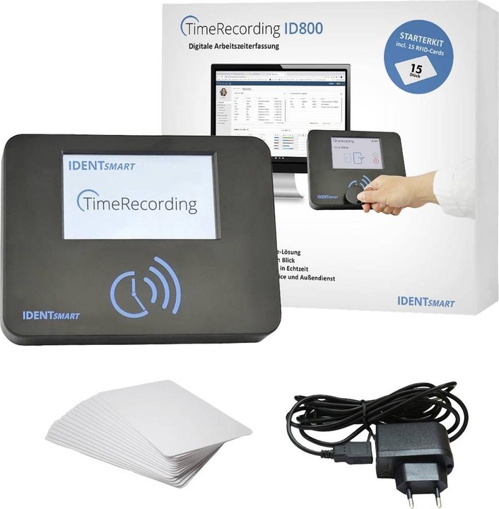 Produktbild IDENTsmart ID800 Basic Starterkit + 15 Karten Zeiterfassung Starter-Kit