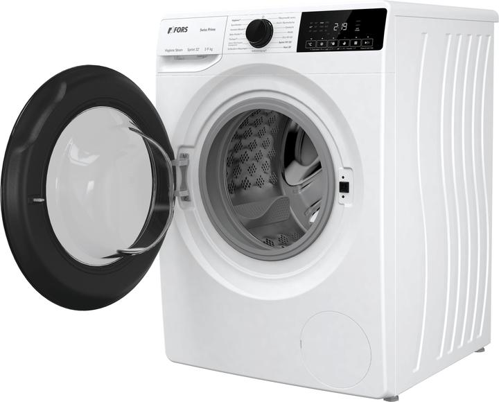 Actual product image Fors SWISS PRIME washing machine, white with black door WA 940 ASD White (9 kg, Left)