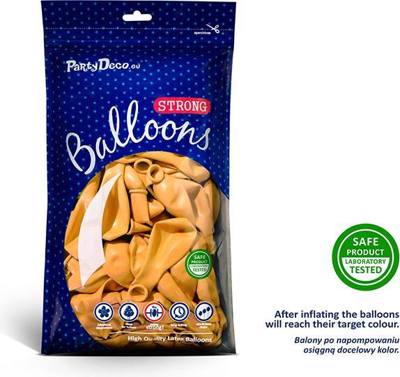 Actual product image Partydeco Strong Balloons 23cm, Pastel Honey Yellow (1 pkt / 100 pc.) (100 x)