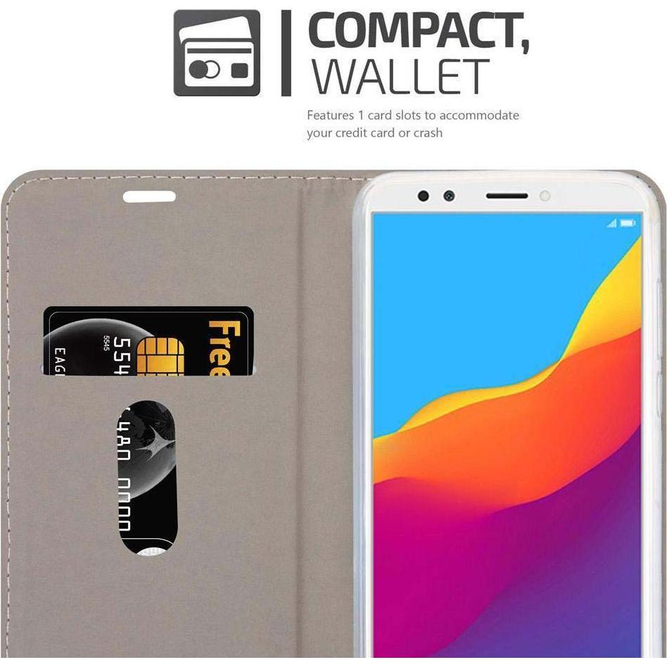 Thumbnail - Cadorabo Jeans Optik (Huawei Y7 (2018)), Smartphone Hülle, Grau, Braun