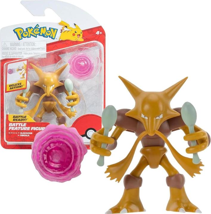 Actual product image Jazwares Pokémon Battle Feature Figure Alakazam 11 cm