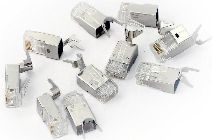 Produktbild Digitus RJ45-Stecker (8P8C) universal Cat.6A geschirmt AWG 24-22 Packung a 100 Stück (CAT6a)