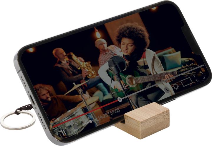 Actual product image Xd Collection Bamboo Keychain Phone Stand