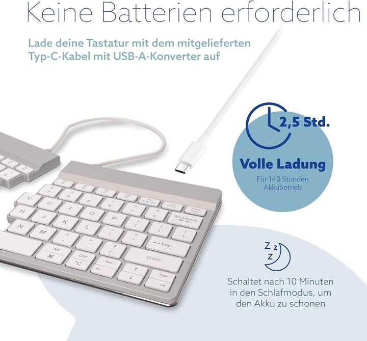 Actual product image R-Go Tools R-Go Keyboard Split Break US Layout Bluetooth White (USA, Wireless)