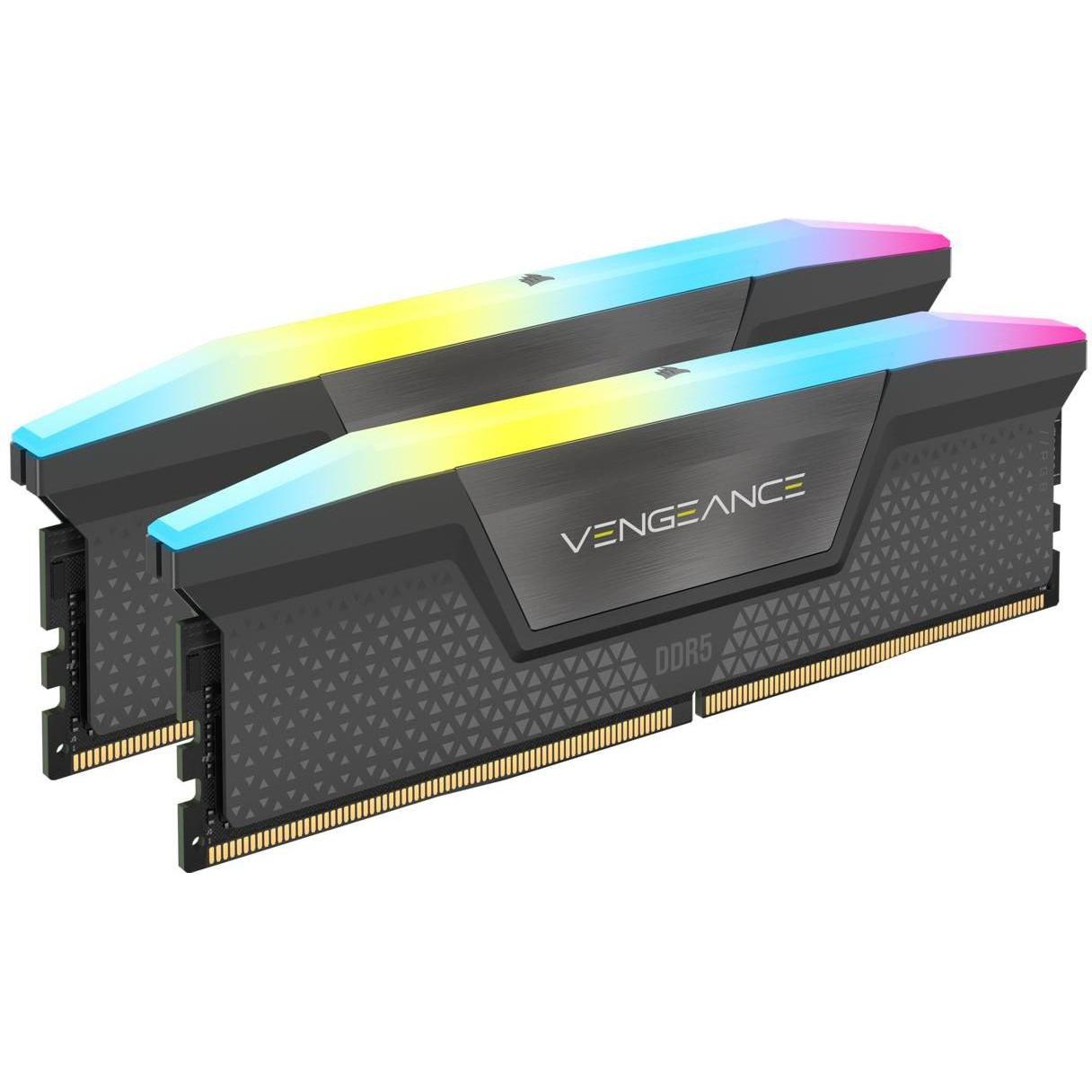 Corsair Vengeance RGB AMD EXPO (2 x 16GB, 5600 MHz, RAM DDR5, DIMM), Memoria RAM, Grigio
