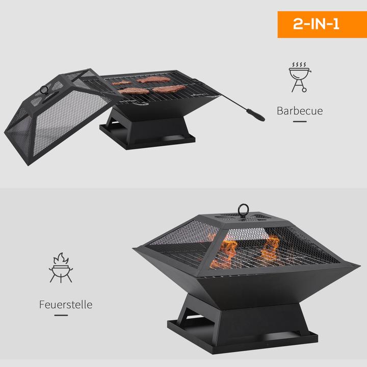 Produktbild Outsunny Feuerstelle mit Grillrost (45 cm)