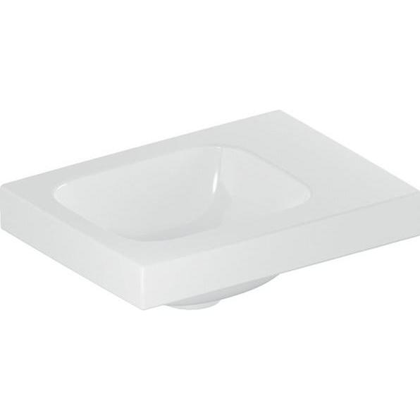 Geberit, Waschbecken, iCon Light Handwaschbecken, 38 cm x 28 cm, ohne Hahnloch, ohne Überlauf, Ablagefläche rech (390 mm...