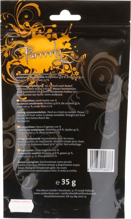 Image du produit Catz Finefood Agneau Purrrrly No.107 (Adulte, 1 pcs, 35 g)