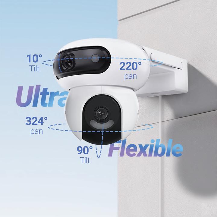 Actual product image EZVIZ Webcam Camera | CS-H90 | 4 MP+4 MP | 2.8/6mm | IP65 | H.264/H.265 | Micro SD, Max. 512 GB (4 Mpx)