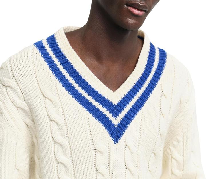 Produktbild GANT Kabel V-hals, crÃ¨me, S (S)