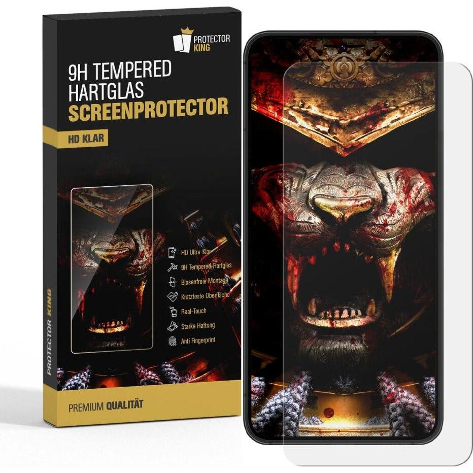 Protectorking 1x echtes Tempered 9H Panzerhartglas 3D KLAR (3 Stück, Samsung Galaxy A55), Smartphone Schutzfolie, Transp...