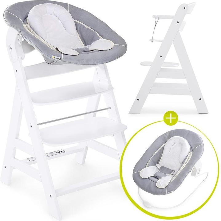 Actual product image Hauck Highchairs Alpha Plus White Newborn Set - 3-piece highchair (Highchair, Stair high chair)