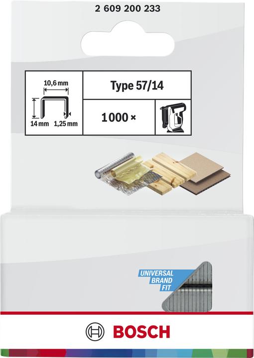 Produktbild Bosch Professional Zubehör Flachdrahtklammer Typ 57, 10,6 x 1,25 x 14 mm