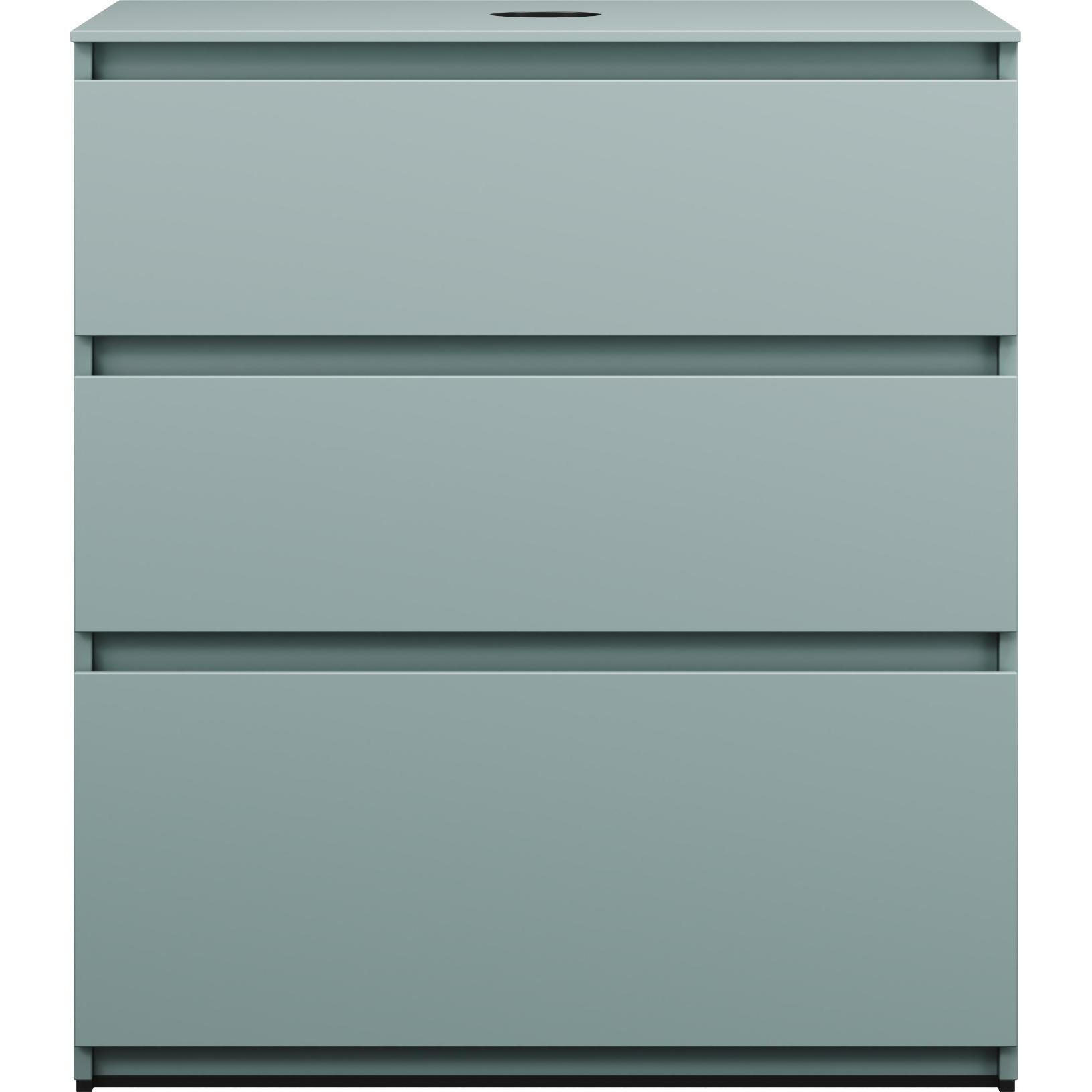burgbad, Waschbeckenunterschrank, Lin20 Waschtischunterschrank inklusive Konsolenplatte, 3 Auszüge, Tiefe 487mm, 802x487...