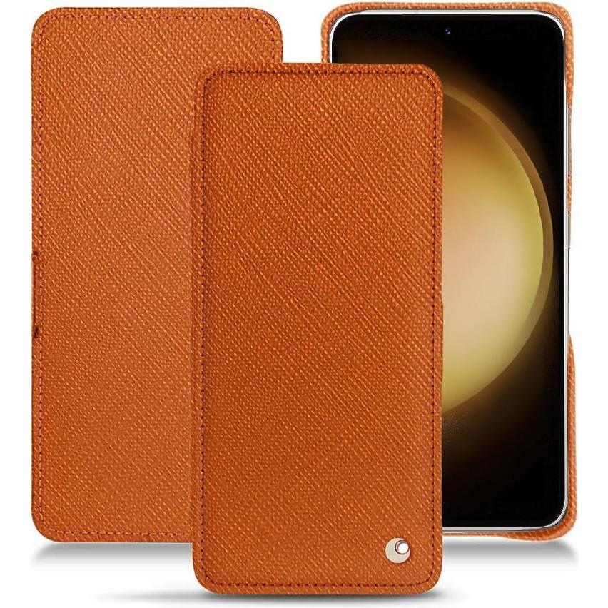 Noreve Lederschutzhülle horizontal (Samsung Galaxy S23+), Smartphone Hülle, Orange