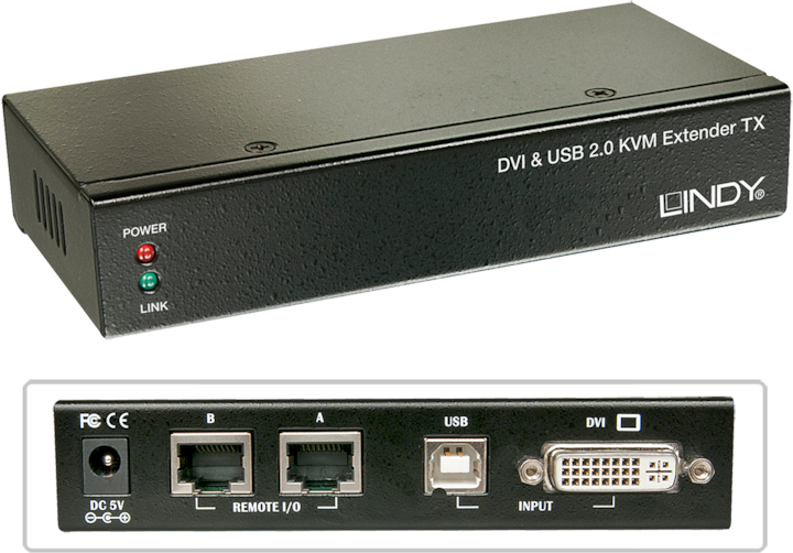 Actual product image Lindy Cat.6 KVM Extender Classic DVI USB