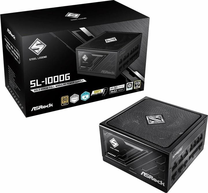 Produktbild AsRock Steel Legend Netzteil 1000W 80+ Gold White (1000 W)