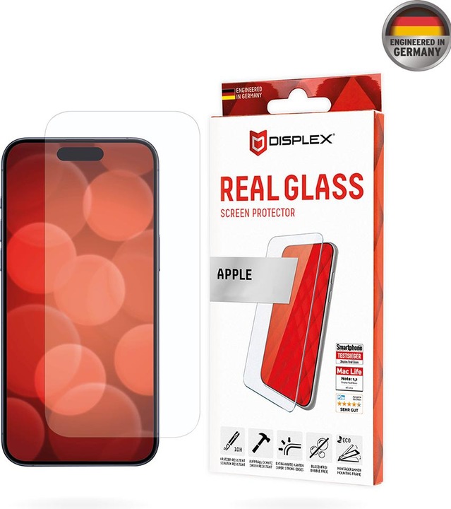 Actual product image Displex Real Glass, 2D Panzerglas (1 Piece, Apple iPhone 16)