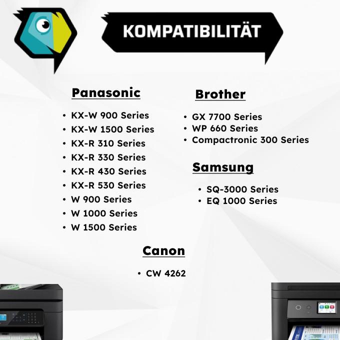 Immagine prodotto Inkadoo Compatibile con Brother 1030 Ribbon, nero, adatto per Adler-Royal RT 7300, Adler-Royal RT 750...