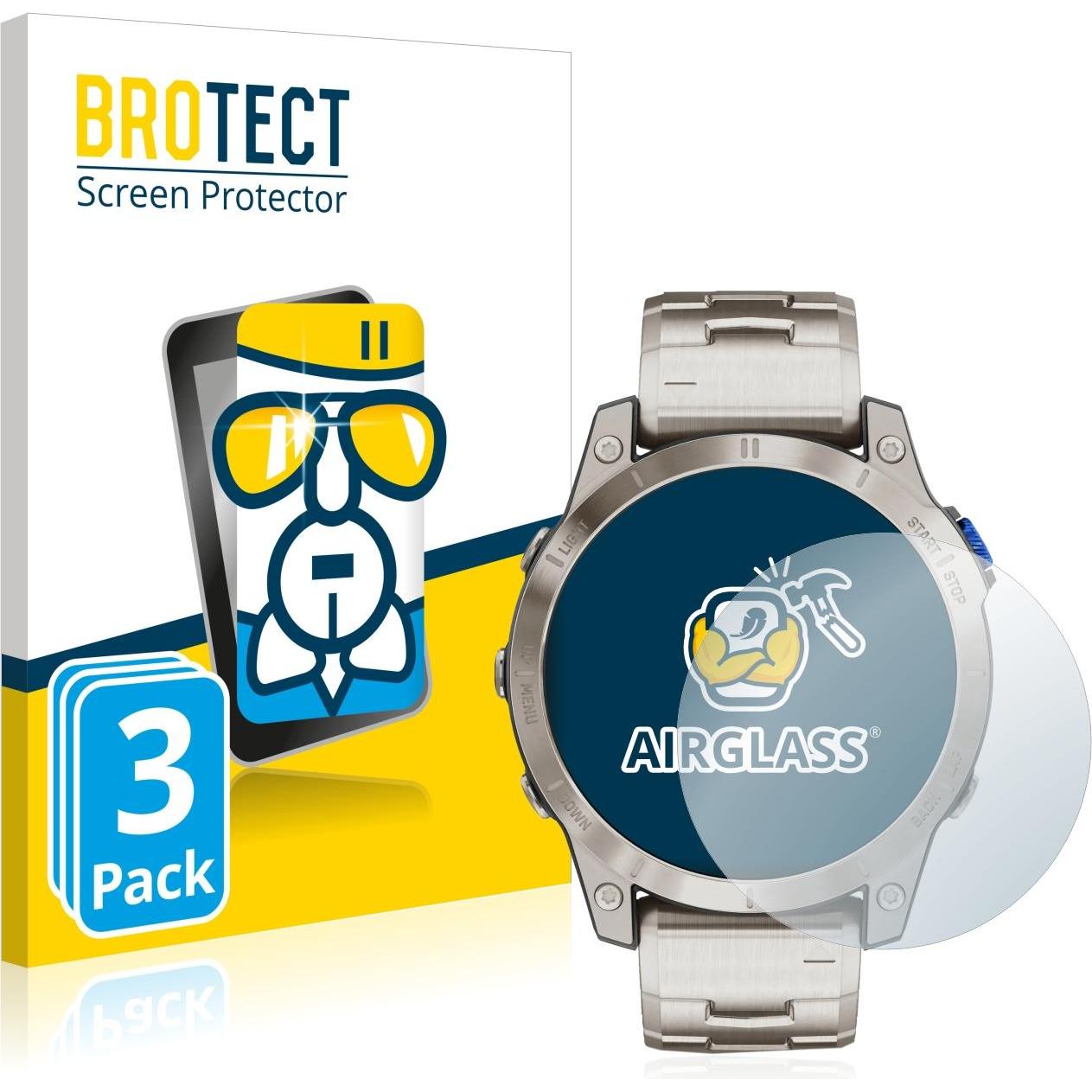 BROTECT AirGlass Panzerglasfolie, Smartwatch Schutzfolie, Transparent