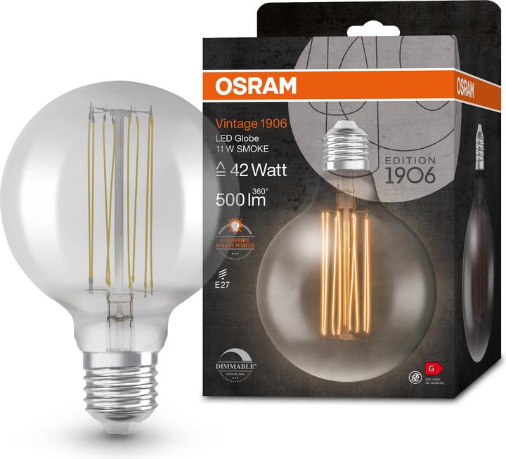 Actual product image Osram Vintage 1906 LED DIM 42 11 W/1800 K E27 (E27, 11 W, 500 lm, 1 x, G)