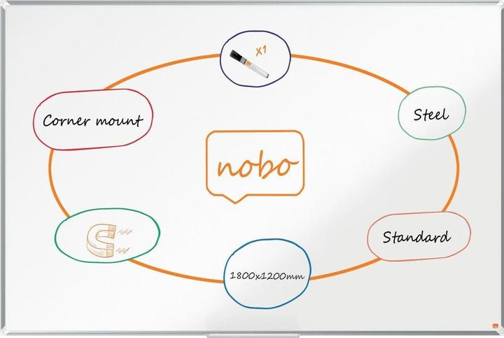 Image du produit Nobo Tableau blanc Premium Plus acier Nano Clean (180 x 120 cm)