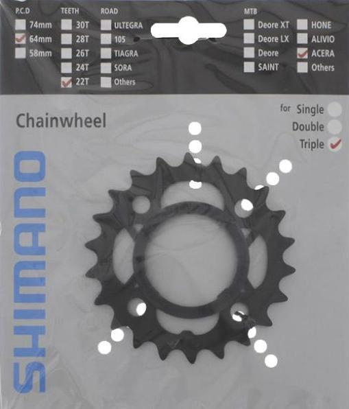 Immagine prodotto Shimano Ingranaggio ACERA FC-M361 22 denti con paracatena nero (22)