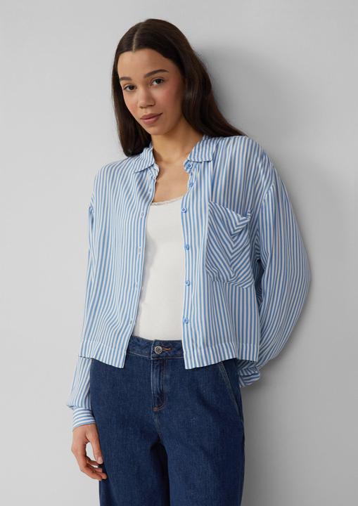 Actual product image S.Oliver Bluse Verkürzte Streifenbluse mit aufgesetzter Tasche (38)