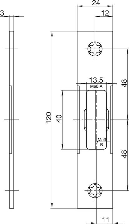 Actual product image G-U Schliessplatte Autom.24x3 Secury Automati (Door handle)