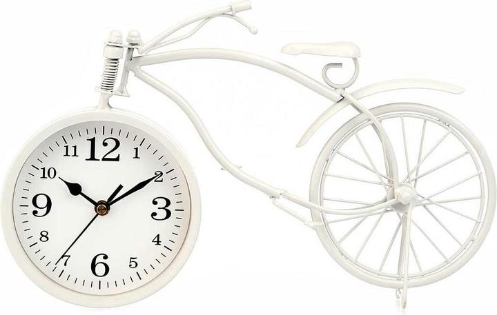 Gift Table clock Bicycle White Metal 36 x 22 x 7 cm (4 Units)