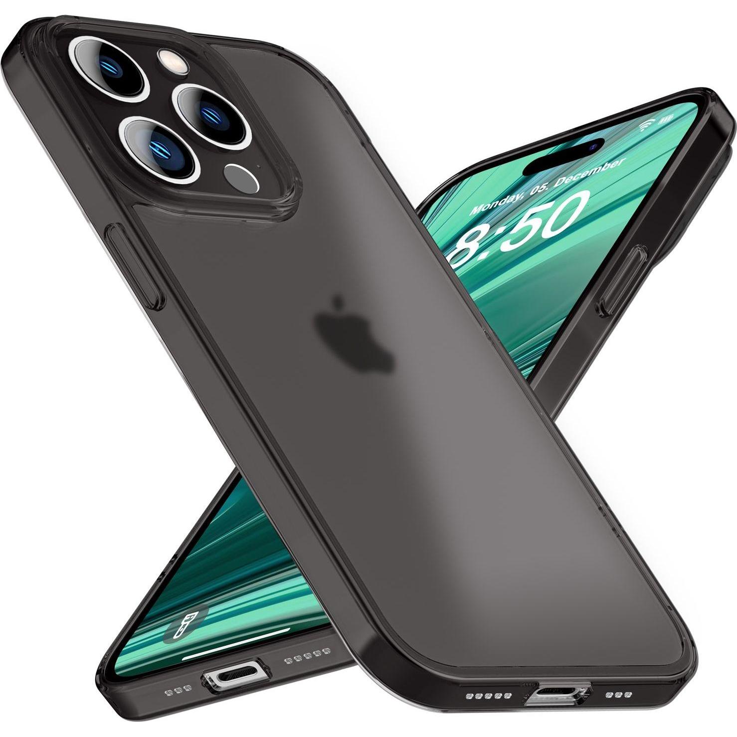 Nalia Extrem Dünnes 0,3mm Mattes Hardcase (Apple iPhone 14 Pro), Smartphone Hülle, Schwarz