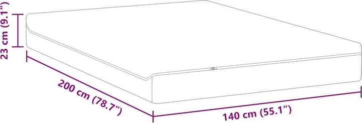 Produktbild vidaXL Matratze (Federkern, Schaumstoffkern, 140 x 200 cm)