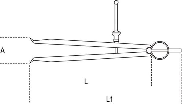 Produktbild BETA 016800115 1680A 150-Innenzirkel 150 mm