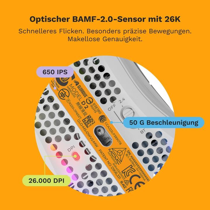 Actual product image Glorious PC Gaming Race Glorious Model D 2 Wireless Gaming Mouse - white (Wireless)