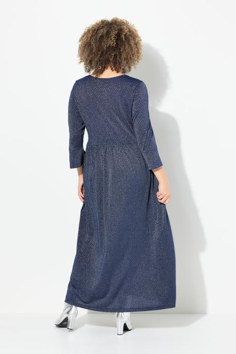 Produktbild Ulla Popken Jersey-Midikleid, Glitter, A-Linie, Rundhals, 3/4-Arm (50, 52)