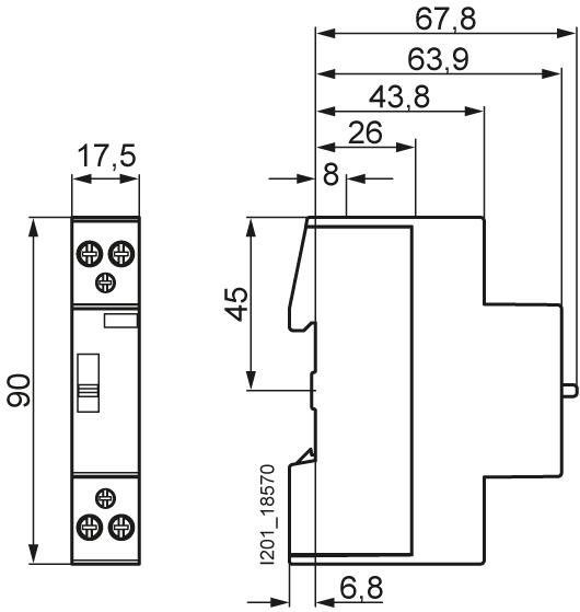 Produktbild Siemens Insta Contactor 0/1 auto 1NO 1NC AC