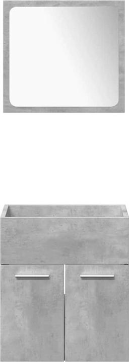 Actual product image vidaXL 4-piece bathroom furniture set concrete grey wood-based bathroom furniture set