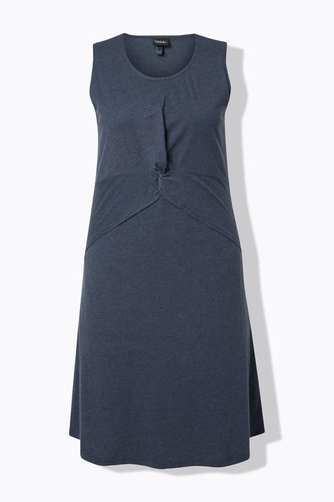 Ulla Popken Jerseykleid, Lagenoptik, A-Linie, Rundhals, ärmellos