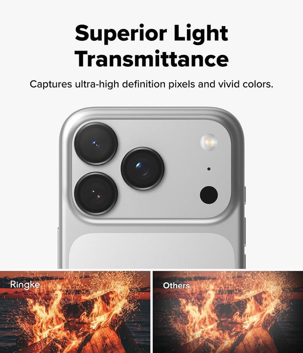 Produktbild Ringke - Camera Lens Frame Glass - iPhone 17 Pro / iPhone 17 Pro Max - Black (2 Stk., Apple iPhone 17 Pro, Apple iPhone 17 Pro Max)