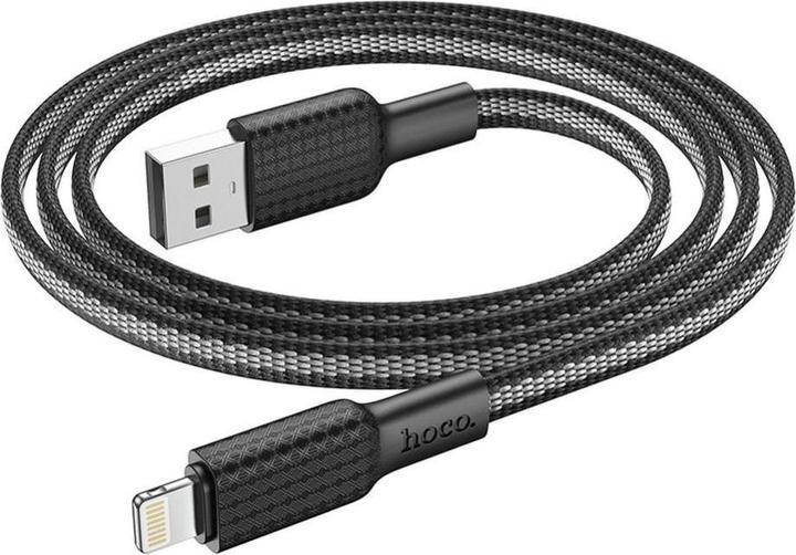 Actual product image Partner Telecom Hoco - Data Cable Jaeger (X69) - USB-A to Lightning, 12W, 2.4A, 1.0m - Black / White (1 m, USB 2.0, 12 W)