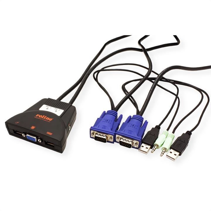 Image du produit Roline Commutateur KVM Star 2PC, USB, audio