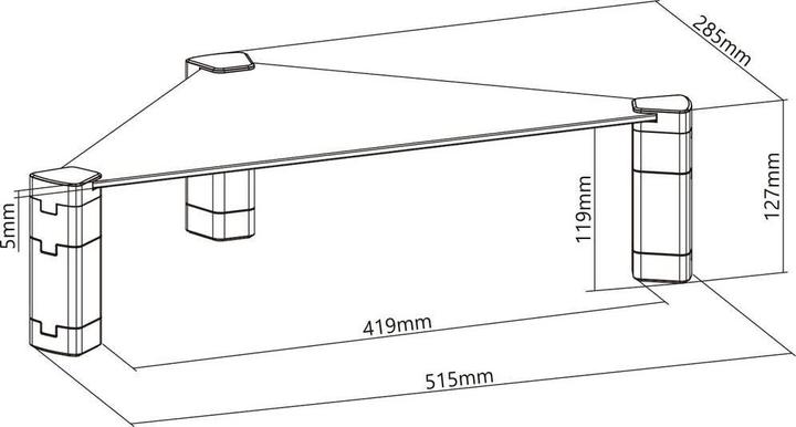 Productafbeelding myWall Glazen hoekplank voor flatscreens