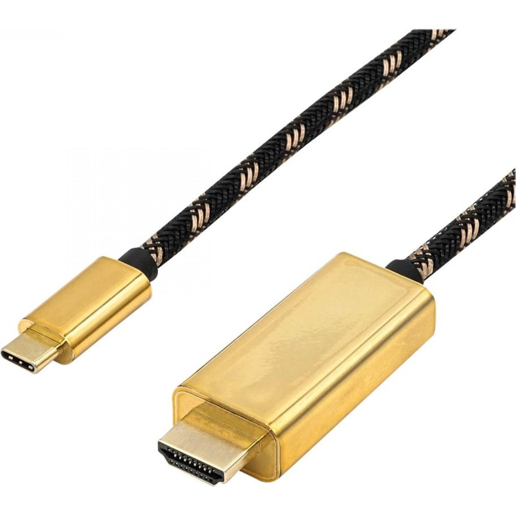 Roline Nero/Oro Hdmi (Typ A) — Usb Typ C (1 M), Cavo Video,