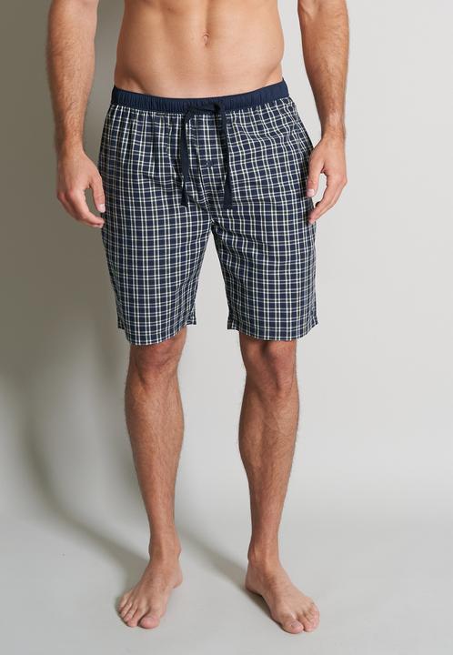 Actual product image Tom Tailor kurze Herren Schlafhose Bermuda mit Eingriff Knopf Bindeband kariert (52)